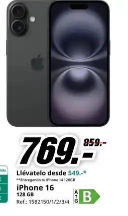 MediaMarkt IPHONE 16 oferta