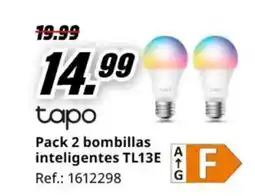 MediaMarkt TAPO Pack 2 bombillas inteligentes TL13E oferta