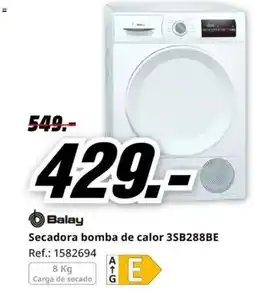 MediaMarkt BALAY Secadora bomba de calor 3SB288BE oferta