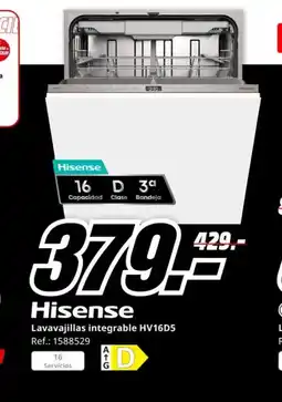 MediaMarkt HISENSE Lavavajillas integrable HV16D5 oferta