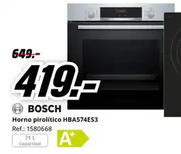 MediaMarkt BOSCH Horno pirolítico HBA574ES3 oferta