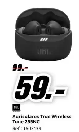MediaMarkt JBL Auriculares True Wireless Tune 255NC oferta