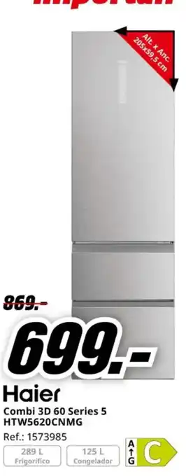MediaMarkt HAIER Combi 3D 60 Series 5 HTW5620CNMG oferta