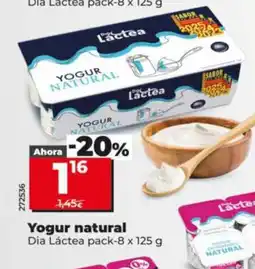 Dia DIA LÁCTEA Yogur natural oferta