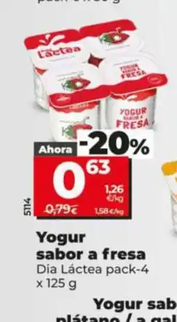 Dia DIA LÁCTEA Yogur sabor a fresa oferta