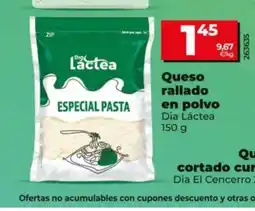 Dia DIA LÁCTEA Queso rallado en polvo oferta