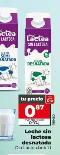 Dia DIA LÁCTEA Leche sin lactosa desnatada oferta