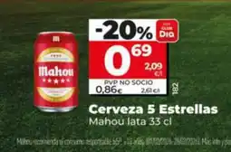 Dia MAHOU Cerveza 5 Estrellas oferta