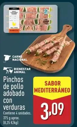 ALDI Pinchos de pollo adobado con verduras oferta