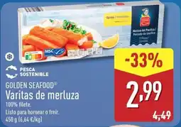 ALDI GOLDEN SEAFOOD Varitas de merluza oferta