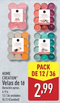 ALDI HOME CREATION Velas de té oferta
