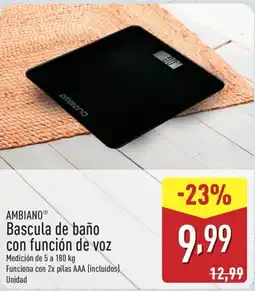 ALDI AMBIANO Bascula de baño con función de voz oferta