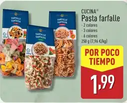 ALDI CUCINA Pasta farfalle oferta