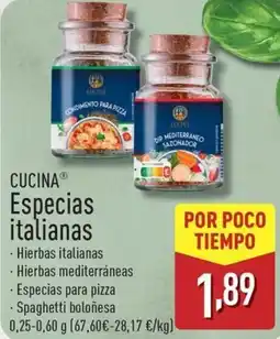ALDI CUCINA Especias italianas oferta