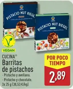 ALDI CUCINA Barritas de pistachos oferta