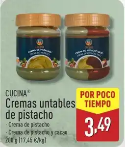 ALDI CUCINA Cremas untables de pistacho oferta
