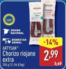 ALDI ARTYSAN Chorizo riojano extra oferta