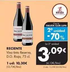Supermercados Lupa Reciente - vino tinto reserva d.o. rioja oferta