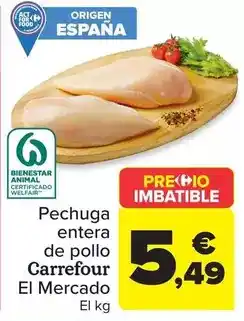 Carrefour Carrefour el mercado - pechuga entera de pollo oferta