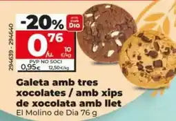 Dia El molino de dia - galleta con tres chocolates/con chips de chocolate con leche oferta