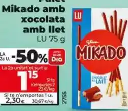 Dia Lu - stick mikado con chocolate con leche oferta