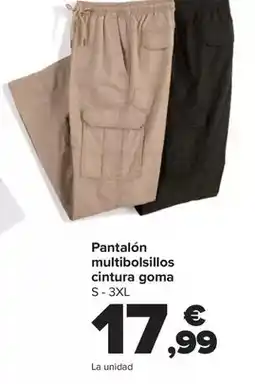 Carrefour Pantalon multibolsillos cintura goma oferta