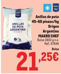 Makro Chef select - anillas de pota 45-60 piezas/kg origen argentina oferta