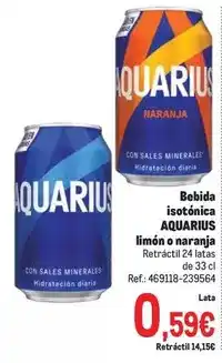 Makro Aquarius - bebida isotónica limon o naranja oferta
