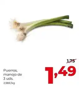 Alimerka Puerros manojo de 3 uds oferta