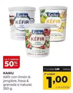 Alimerka Kaiku - kefir con limon & jengibre, fresa & granada o natural oferta