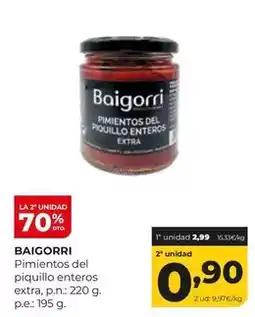 Alimerka Baigorri - pimientos del piquillo enteros extra oferta