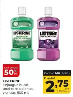 Alimerka Listerine - enjuague bucal total care o dientes y encias oferta