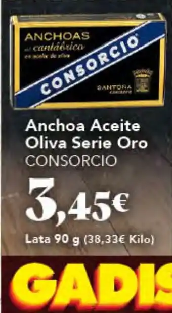Gadis CONSORCIO Anchoa Aceite Oliva Serie Oro oferta