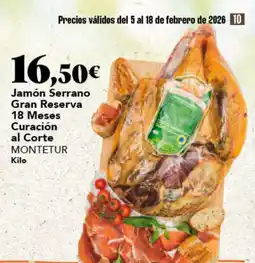 Gadis MONTETUR Jamón Serrano Gran Reserva 18 Meses Curación al Corte oferta