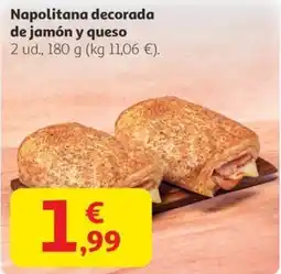 Alcampo Napolitana decorada de jamón y queso oferta