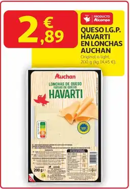 Alcampo AUCHAN Queso i.g.p. havarti en lonchas oferta