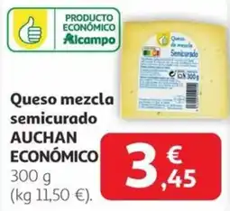 Alcampo AUCHAN ECONÓMICO Queso mezcla semicurado oferta