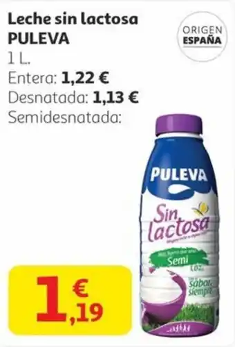 Alcampo PULEVA Leche sin lactosa oferta