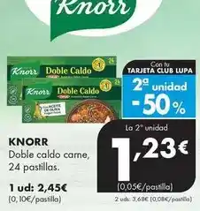 Supermercados Lupa Knorr - doble caldo carne oferta