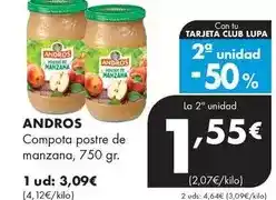 Supermercados Lupa Andros - compota postre de manzana oferta