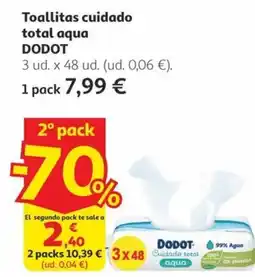 Alcampo DODOT Toallitas cuidado total aqua oferta