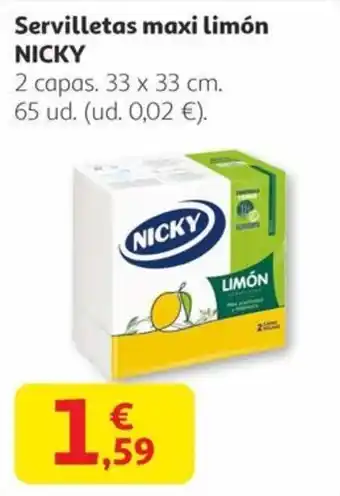 Alcampo NICKY Servilletas maxi limón oferta