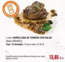 Abordo Carrillada de ternera con salsa oferta