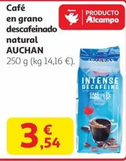 Alcampo AUCHAN Café en grano descafeinado natural oferta