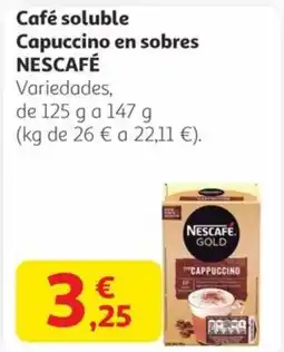 Alcampo NESCAFÉ Café soluble Capuccino en sobres oferta