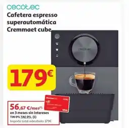Alcampo CECOTEC Cafetera espresso superautomática Cremmaet cube oferta