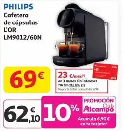 Alcampo PHILIPS Cafetera de cápsulas L'OR LM9012/60N oferta