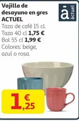 Alcampo ACTUEL Vajilla de desayuno en gres oferta