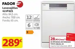 Alcampo FAGOR Lavavajillas 4LVF621 oferta