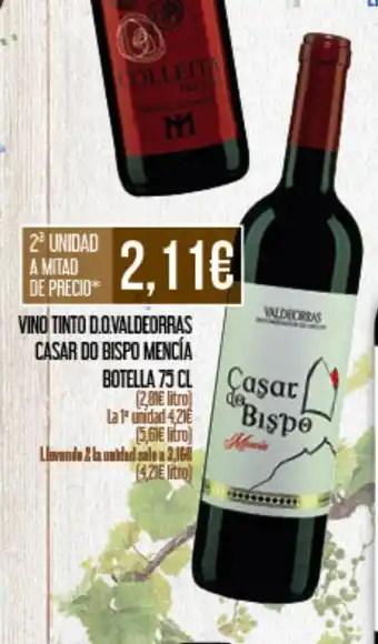 Vino tinto d.o.valdeorras casar do bispo mencía botella